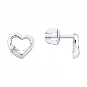 Золотые серьги SOKOLOV 1022481-3 с бриллиантом 1022481-3 фото