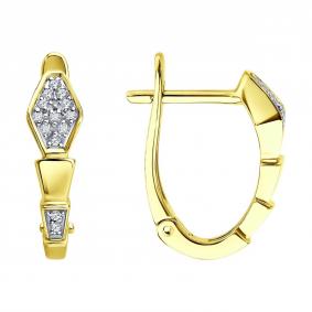 Золотые серьги SOKOLOV 1022483-2 с бриллиантом 1022483-2 фото