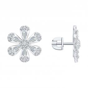 Золотые серьги SOKOLOV 1022484-3-5 с бриллиантом выращенным 1022484-3-5 фото