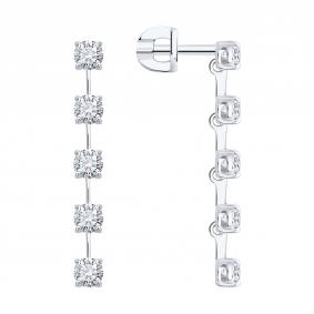 Золотые серьги SOKOLOV 1022486-3-5 с бриллиантом выращенным 1022486-3-5 фото