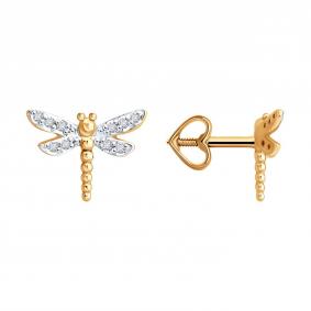 Золотые серьги SOKOLOV 1022488 с бриллиантом 1022488 фото