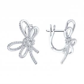 Золотые серьги SOKOLOV 1022490-3 с бриллиантом 1022490-3 фото