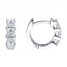 Золотые серьги SOKOLOV 1022493-3-5 с бриллиантом выращенным 1022493-3-5 фото