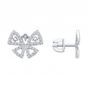 Золотые серьги SOKOLOV 1022495-3 с бриллиантом 1022495-3 фото