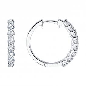 Золотые серьги SOKOLOV 1022505-3-5 с бриллиантом выращенным 1022505-3-5 фото