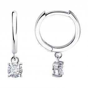 Золотые серьги SOKOLOV 1022506-3-5 с бриллиантом выращенным 1022506-3-5 фото