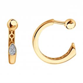 Золотые серьги SOKOLOV 1022507 с бриллиантом 1022507 фото