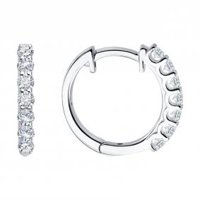 Золотые серьги SOKOLOV 1022510-3-5 с бриллиантом выращенным 1022510-3-5 фото