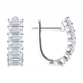 Золотые серьги SOKOLOV 1022511-3-5 с бриллиантом выращенным 1022511-3-5 фото