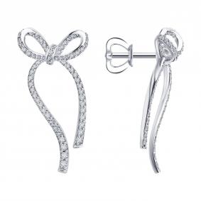 Золотые серьги SOKOLOV 1022514-3 с бриллиантом 1022514-3 фото