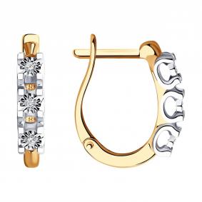 Золотые серьги SOKOLOV 1022521 с бриллиантом 1022521 фото