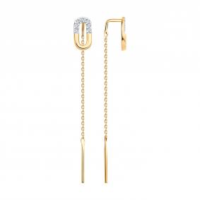 Золотые серьги SOKOLOV 1022527 с бриллиантом 1022527 фото