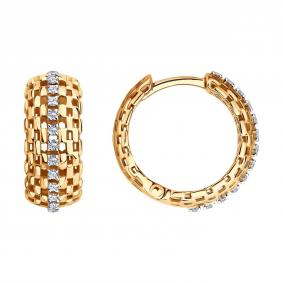 Золотые серьги SOKOLOV 1022530 с бриллиантом 1022530 фото