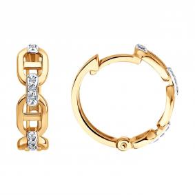 Золотые серьги SOKOLOV 1022534 с бриллиантом 1022534 фото