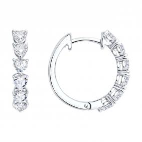 Золотые серьги SOKOLOV 1022535-3-5 с бриллиантом выращенным 1022535-3-5 фото