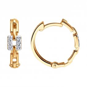 Золотые серьги SOKOLOV 1022537 с бриллиантом 1022537 фото