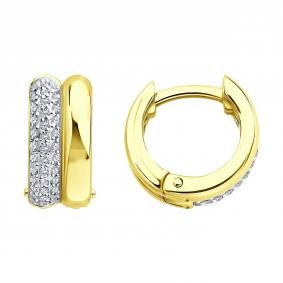 Золотые серьги SOKOLOV 1022539-2 с бриллиантом 1022539-2 фото