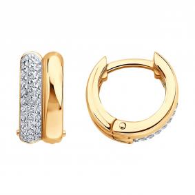 Золотые серьги SOKOLOV 1022539 с бриллиантом 1022539 фото