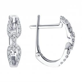 Золотые серьги SOKOLOV 1022542-3 с бриллиантом 1022542-3 фото