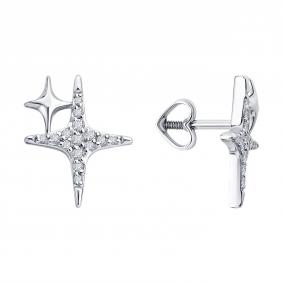 Золотые серьги SOKOLOV 1022543-3 с бриллиантом 1022543-3 фото