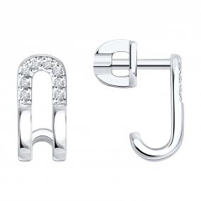 Золотые серьги SOKOLOV 1022545-3 с бриллиантом 1022545-3 фото