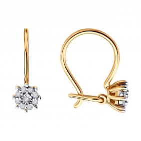 Золотые серьги SOKOLOV 1022547 с бриллиантом 1022547 фото