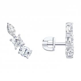 Золотые серьги SOKOLOV 1022549-3-5 с бриллиантом выращенным 1022549-3-5 фото