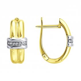 Золотые серьги SOKOLOV 1022550-2 с бриллиантом 1022550-2 фото