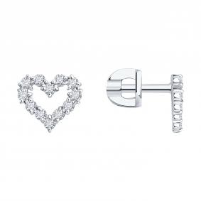 Золотые серьги SOKOLOV 1022554-3-5 с бриллиантом выращенным 1022554-3-5 фото