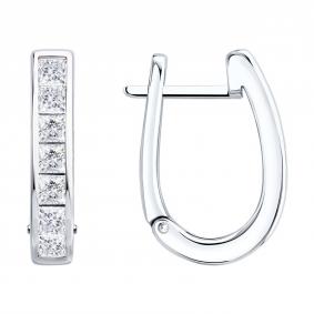 Золотые серьги SOKOLOV 1022556-3-5 с бриллиантом выращенным 1022556-3-5 фото