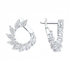 Золотые серьги SOKOLOV 1022557-3-5 с бриллиантом выращенным 1022557-3-5 фото