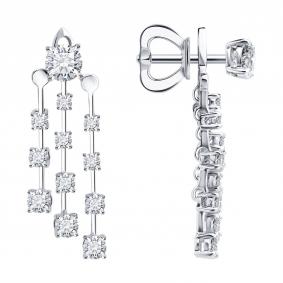 Золотые серьги SOKOLOV 1022562-3-5 с бриллиантом выращенным 1022562-3-5 фото