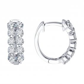 Золотые серьги SOKOLOV 1022564-3-5 с бриллиантом выращенным 1022564-3-5 фото