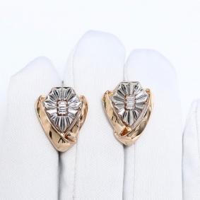 Золотые серьги Александра 1022564сбк с бриллиантом 1022564сбк фото