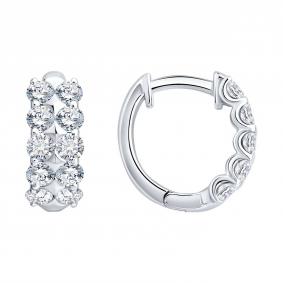 Золотые серьги SOKOLOV 1022565-3-5 с бриллиантом выращенным 1022565-3-5 фото