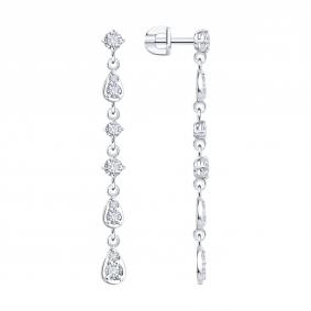 Золотые серьги SOKOLOV 1022566-3-5 с бриллиантом выращенным 1022566-3-5 фото