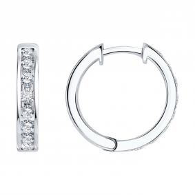 Золотые серьги SOKOLOV 1022568-3-5 с бриллиантом выращенным 1022568-3-5 фото