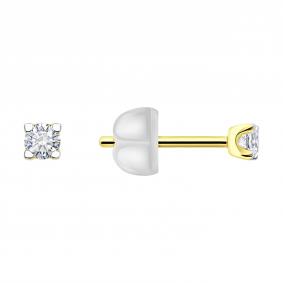 Золотые серьги SOKOLOV 1022574-2-5 с бриллиантом выращенным 1022574-2-5 фото