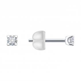 Золотые серьги SOKOLOV 1022574-3-5 с бриллиантом выращенным 1022574-3-5 фото