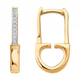 Золотые серьги SOKOLOV 1022576 с бриллиантом 1022576 фото