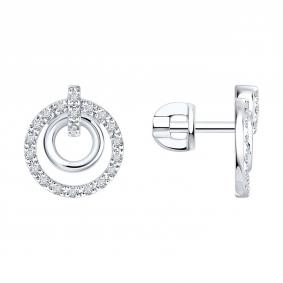 Золотые серьги SOKOLOV 1022578-3-5 с бриллиантом выращенным 1022578-3-5 фото