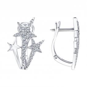 Золотые серьги SOKOLOV 1022585-3 с бриллиантом 1022585-3 фото