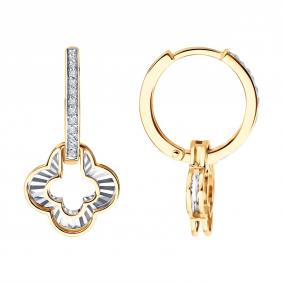 Золотые серьги SOKOLOV 1022586 с бриллиантом 1022586 фото