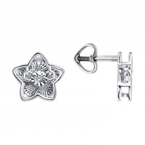 Золотые серьги SOKOLOV 1022595-3 с бриллиантом 1022595-3 фото