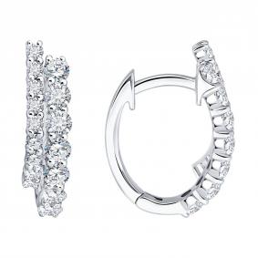 Золотые серьги SOKOLOV 1022601-3-5 с бриллиантом выращенным 1022601-3-5 фото