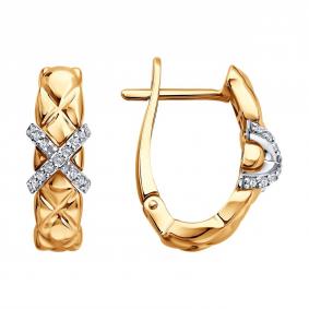 Золотые серьги SOKOLOV 1022608 с бриллиантом 1022608 фото