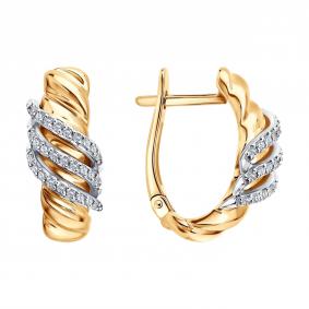 Золотые серьги SOKOLOV 1022611 с бриллиантом 1022611 фото