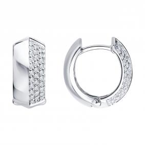 Серьги из белого золота SOKOLOV 1022615-3 с бриллиантом 1022615-3 фото