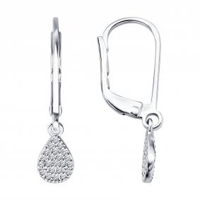 Золотые серьги SOKOLOV 1022619-3 с бриллиантом 1022619-3 фото