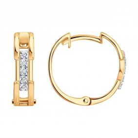 Золотые серьги SOKOLOV 1022622 с бриллиантом 1022622 фото